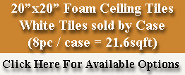Ceiling tiles sold in 8pc packs Ceiling tiles sold in 8pc packs